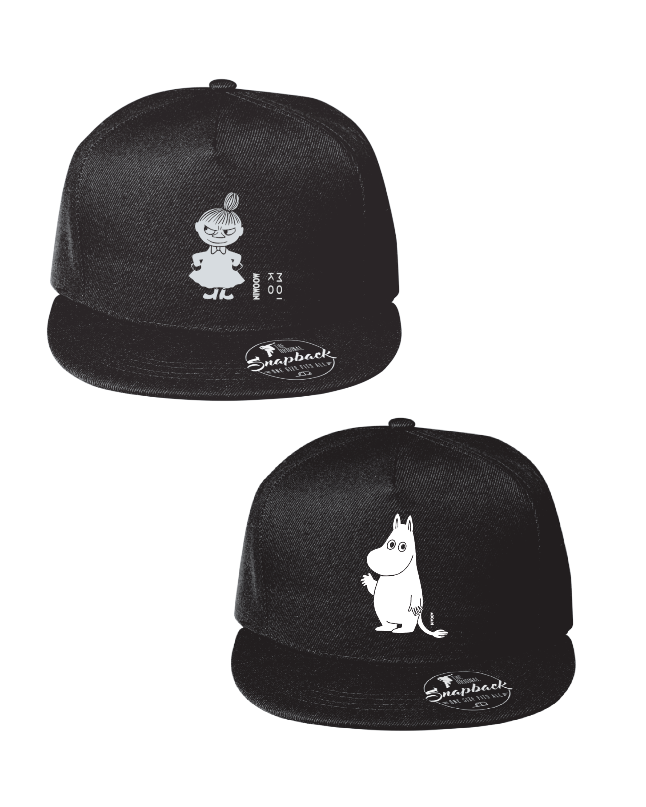 Moomintroll and Little My caps
